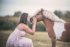 woman and Mini Shetland Pony