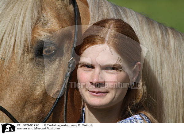 woman and Missouri Foxtrotter / BES-01726