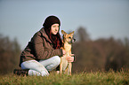 woman and mongrel