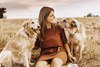 woman with dogs