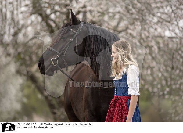 Frau mit Noriker / woman with Noriker Horse / VJ-02105