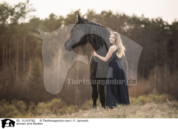 Frau und Noriker / woman and Noriker / VJ-03782