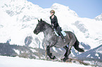 woman rides Noriker Horse