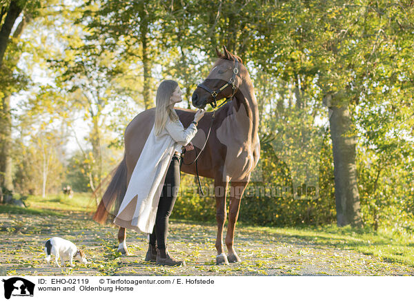 woman and  Oldenburg Horse / EHO-02119