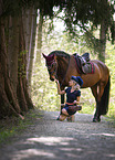 woman and Oldenburg Horse