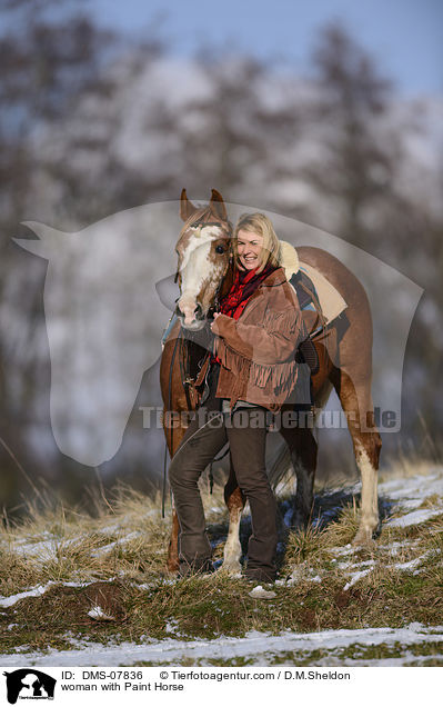 Frau mit Paint Horse / woman with Paint Horse / DMS-07836