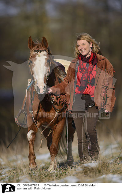 Frau mit Paint Horse / woman with Paint Horse / DMS-07837