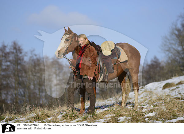 Frau mit Paint Horse / woman with Paint Horse / DMS-07843