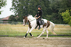 woman rides Pinto