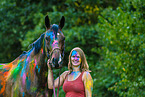 woman and Polish Warmblood