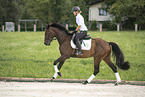 woman rides Polish Warmblood