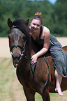 woman and pony