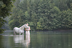 woman and pony