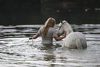 woman and pony