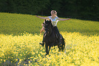 woman rides Pura Raza Espanola
