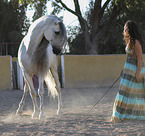 woman with Pura Raza Espanola