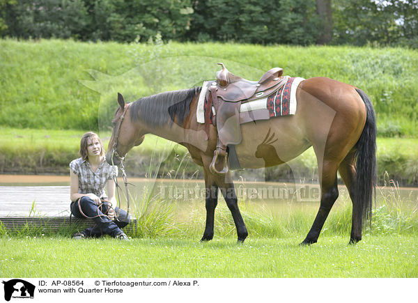 Frau mit Quarter Horse / woman with Quarter Horse / AP-08564