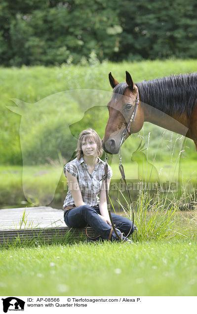Frau mit Quarter Horse / woman with Quarter Horse / AP-08566