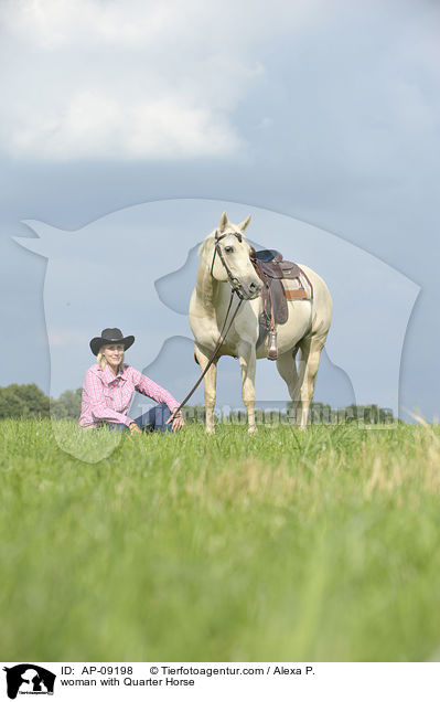 Frau mit Quarter Horse / woman with Quarter Horse / AP-09198