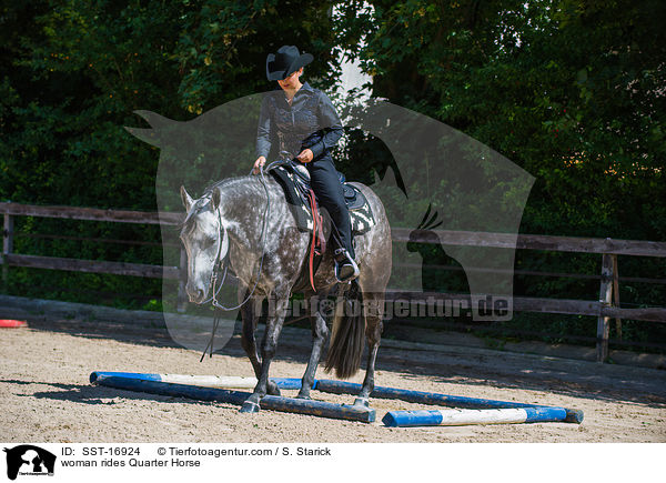 woman rides Quarter Horse / SST-16924