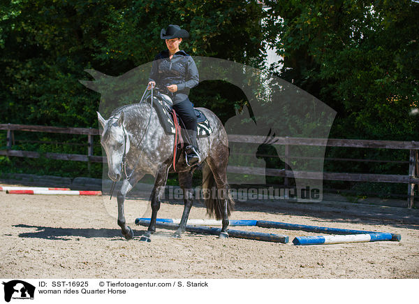woman rides Quarter Horse / SST-16925