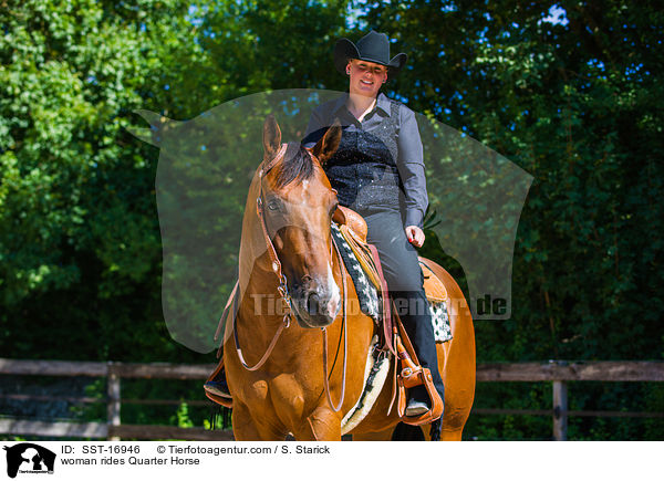 woman rides Quarter Horse / SST-16946