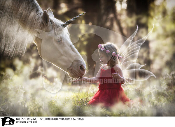 Einhorn und Mdchen / unicorn and girl / KFI-01032