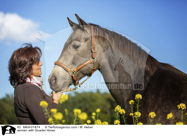 Frau mit Quarter Horse / woman with Quarter Horse / MAH-01874
