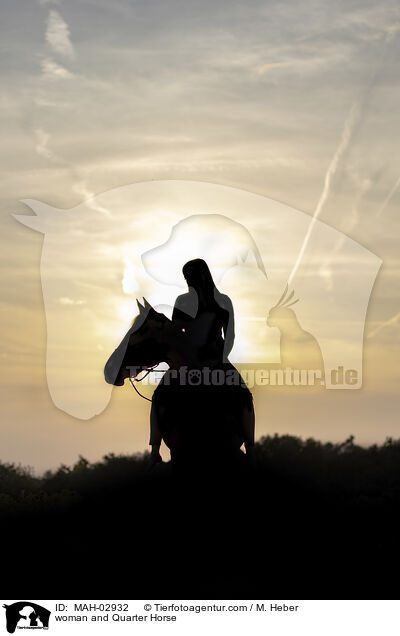 Frau und Quarter Horse / woman and Quarter Horse / MAH-02932