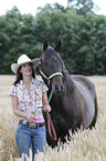 woman and Quarter horse