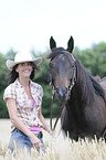 woman and Quarter horse