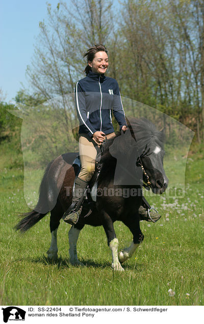 woman rides Shetland Pony / SS-22404
