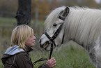 young woman with Shetlandpony