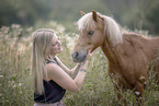 woman and Shetland Pony