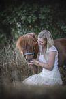 woman and Shetland Pony