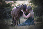 woman and Shetland Pony