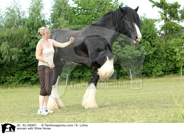 Frau mit Shire Horse / woman with Shire Horse / KL-06981