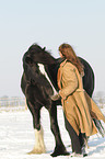 woman and Shire Horse