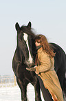 woman and Shire Horse