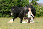 woman with Shire Horse