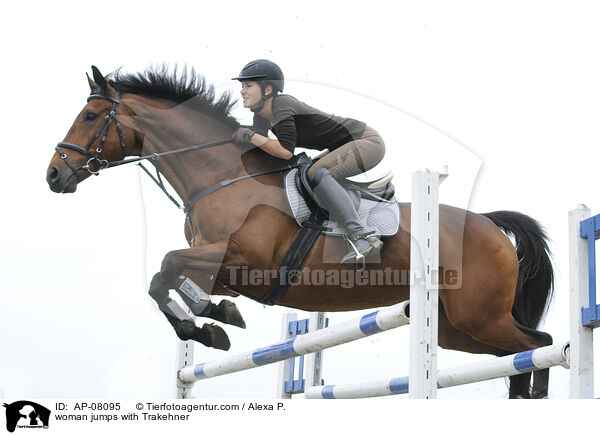 Frau springt mit Trakehner / woman jumps with Trakehner / AP-08095