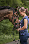 woman and warmblood