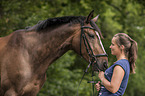 woman and warmblood