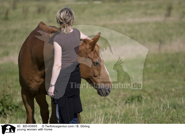 junge Frau mit Pferd / young woman with horse / BD-00665