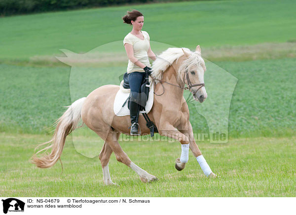Frau reitet Warmblut / woman rides warmblood / NS-04679