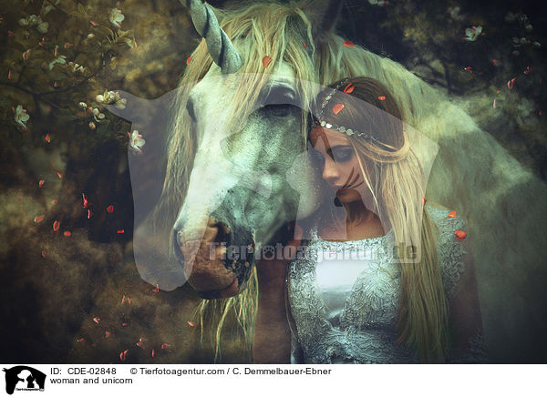 Frau und Einhorn / woman and unicorn / CDE-02848