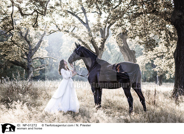 Frau und Pferd / woman and horse / NP-01272