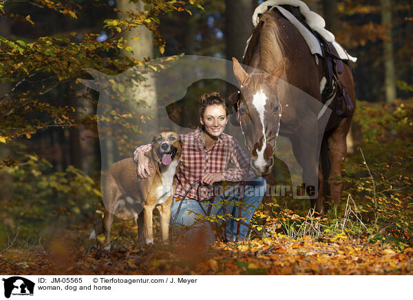 woman, dog and horse / JM-05565