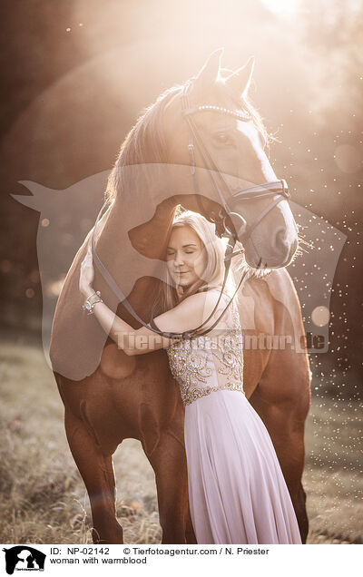 Frau mit Warmblut / woman with warmblood / NP-02142