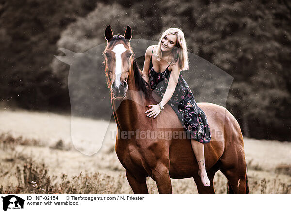 Frau mit Warmblut / woman with warmblood / NP-02154